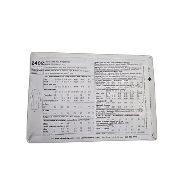 NEW Simplicity Pattern 2482 Women Size XS-M Patty Reed Designs VTG - Picture 2 of 2